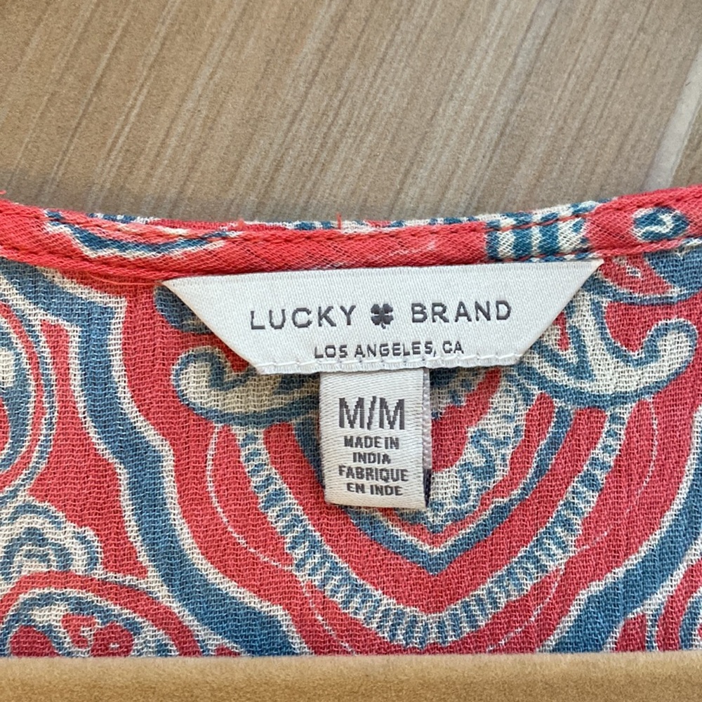 LUCKY BRAND PAISLEY  BOHO TOP~MEDIUM - Picture 5 of 8
